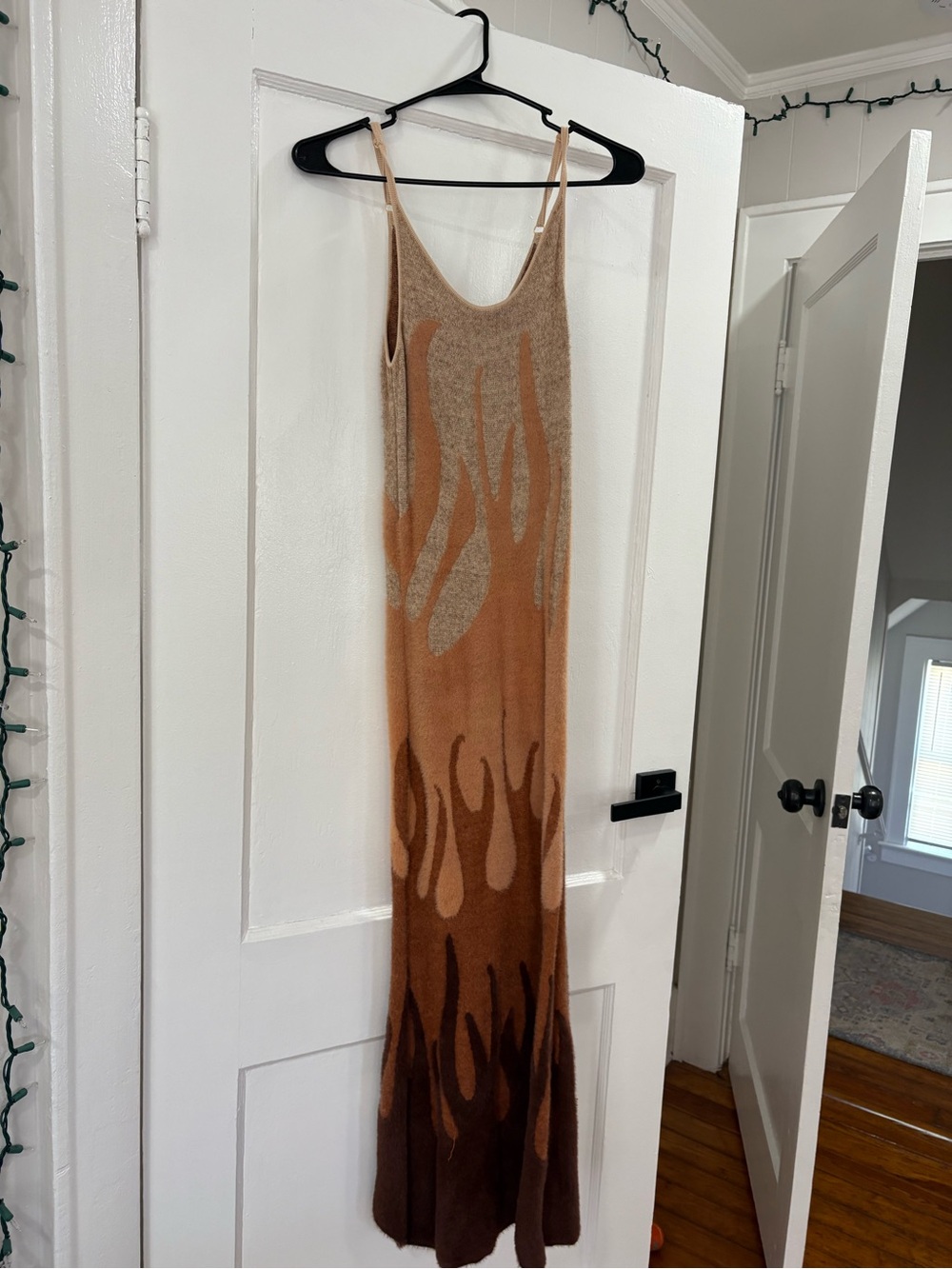 House of Sunny Hotel California Dress Maxi Thin Strap Brown Sizs US 4